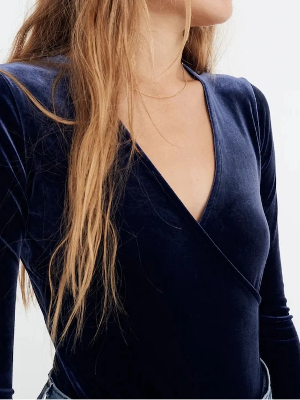 MADEWELL Velvet Wrap Bodysuit